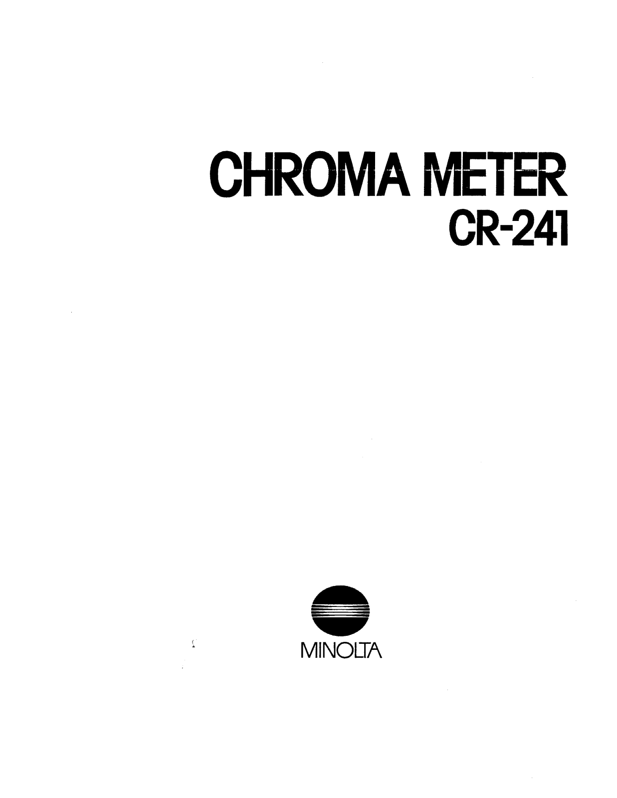 Konica CR-241 User Manual