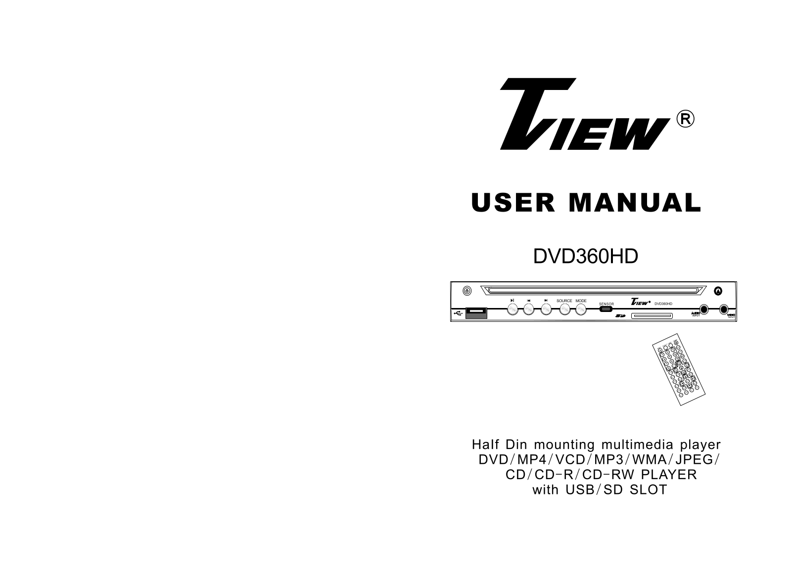 Tview DVD360HD User Manual