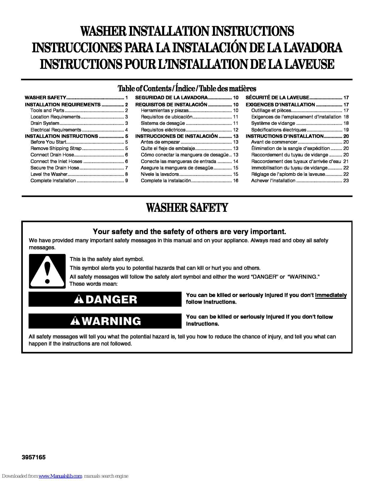 Crosley IP43002, TAWB600PQ1, IP44002, IAX4000RQ2, IAS5000RQ1 Installation Instructions Manual - ManualMachine.com
