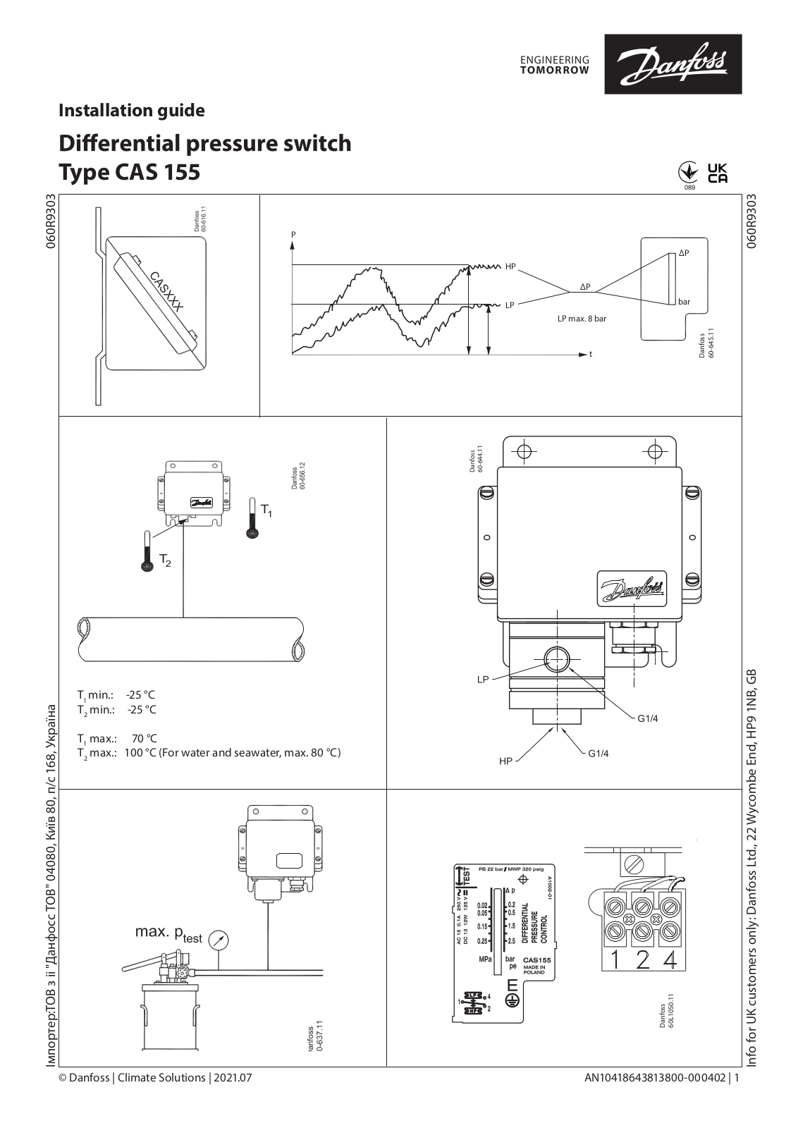 Danfoss CAS 155 Installation guide