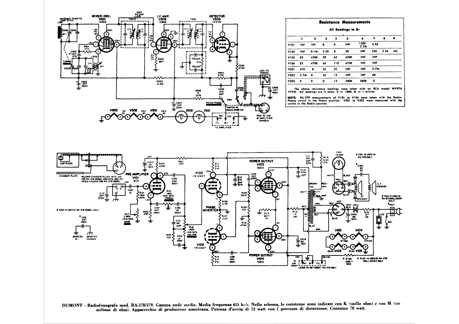 Dumont ra378, ra379 schematic