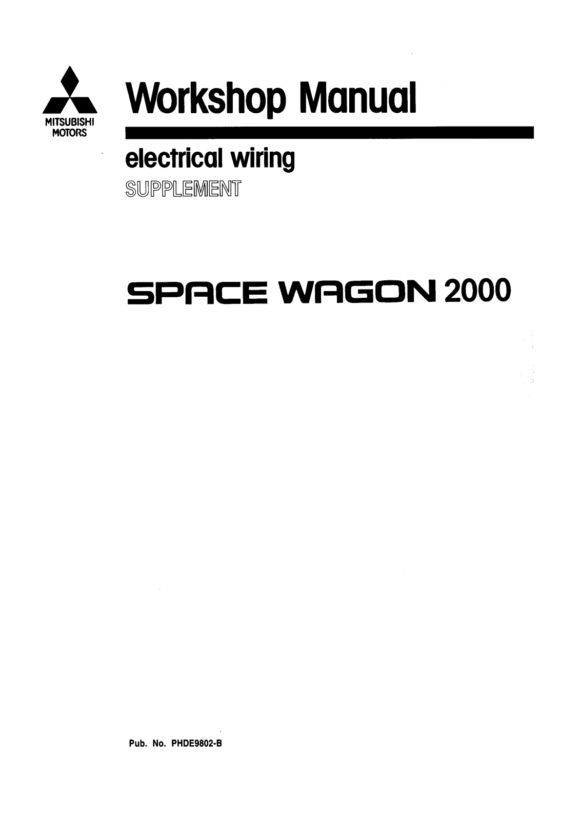 Mitsubishi Space 2001 User Manual