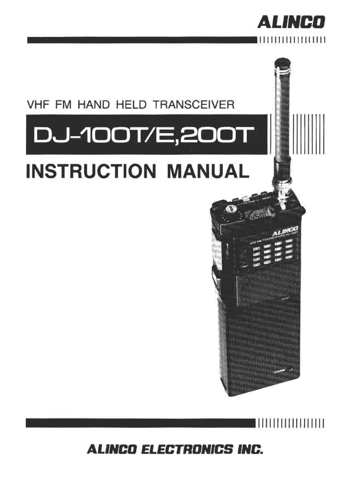 Alinco DJ-200T, DJ-100E, DJ-100T User Manual