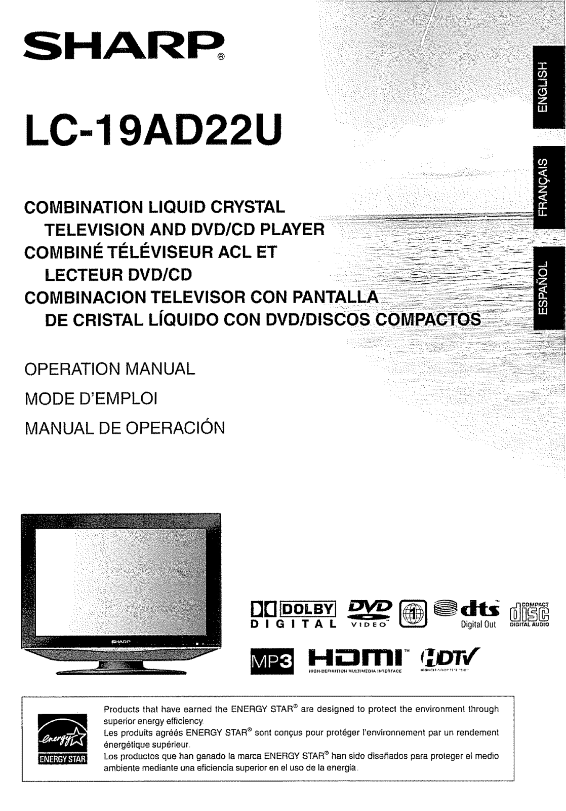 Sharp LC-19DV22U, LC-19AD22U Owner’s Manual