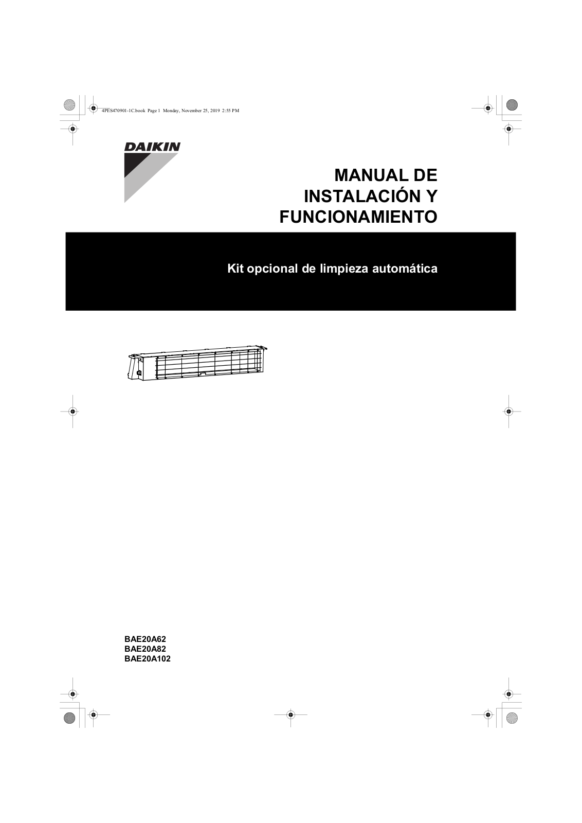 Daikin BAE20A62, BAE20A82, BAE20A102 Operation manuals