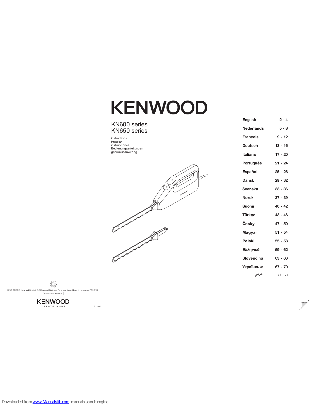 Kenwood KN600 series, KN650 series Instructions Manual