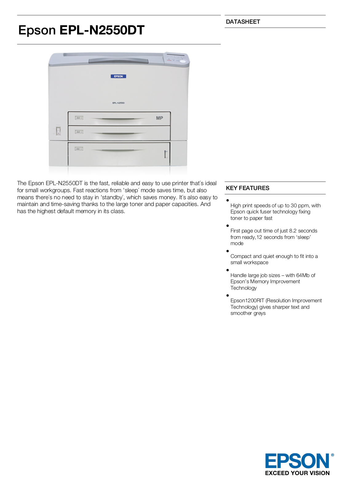 Epson C11C649001BW Product Data Sheet