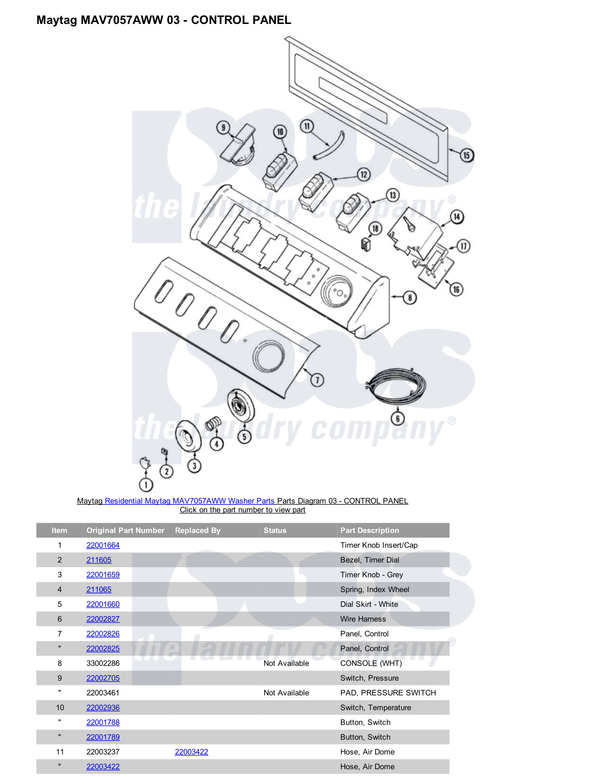 Maytag MAV7057AWW Parts Diagram