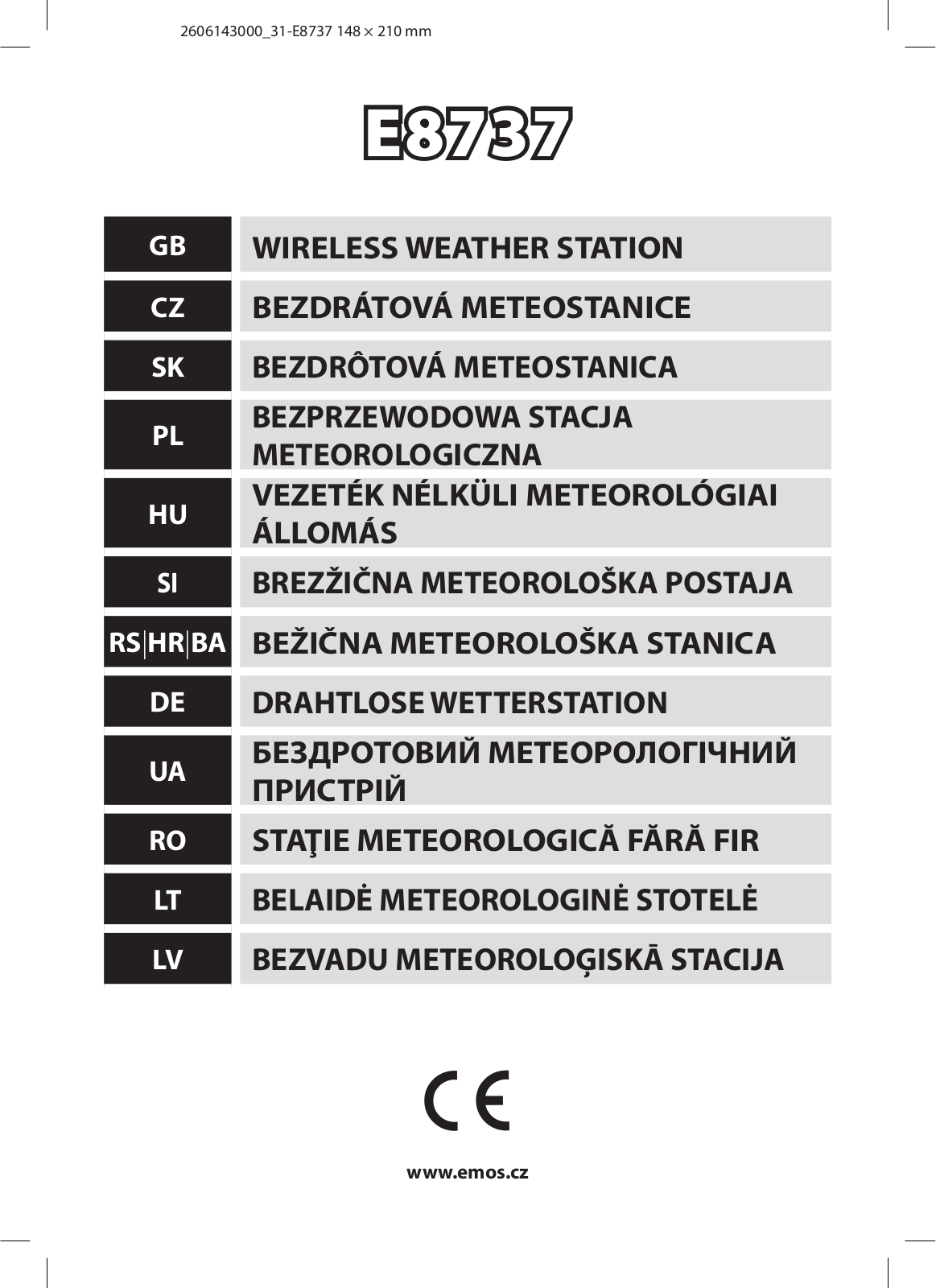 Emos E8737 Operating Instructions