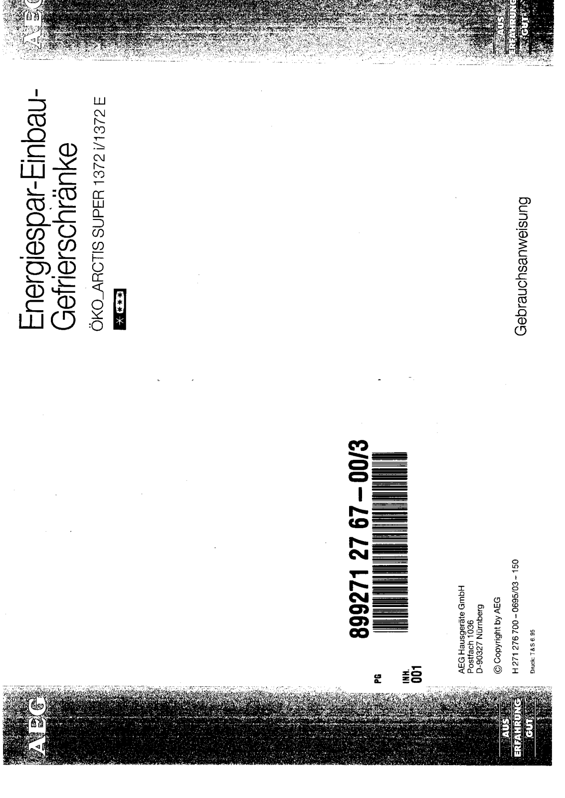 AEG ARCTIS1372 User Manual