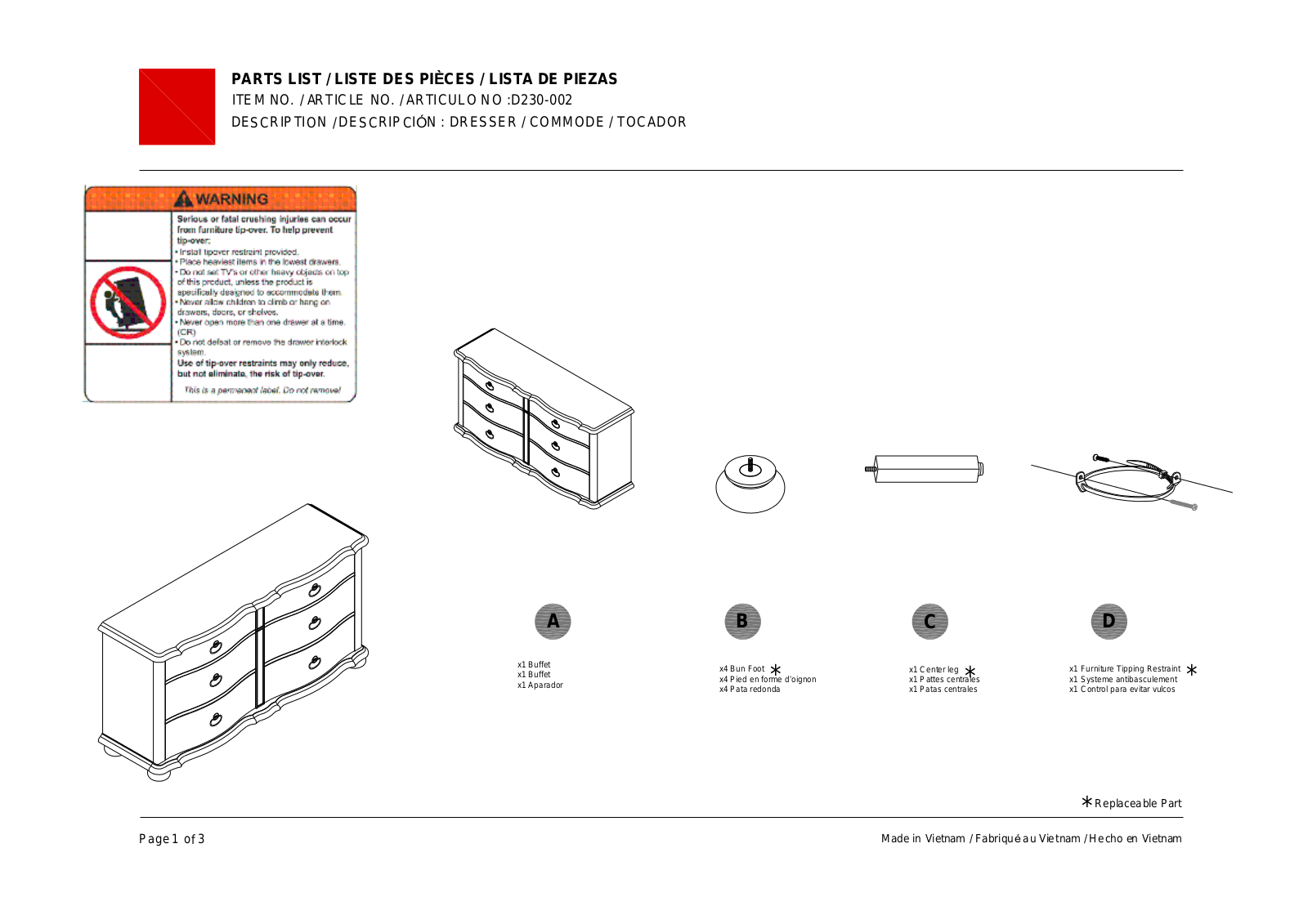 HomeFare D230002 Assembly Guide - ManualMachine.com