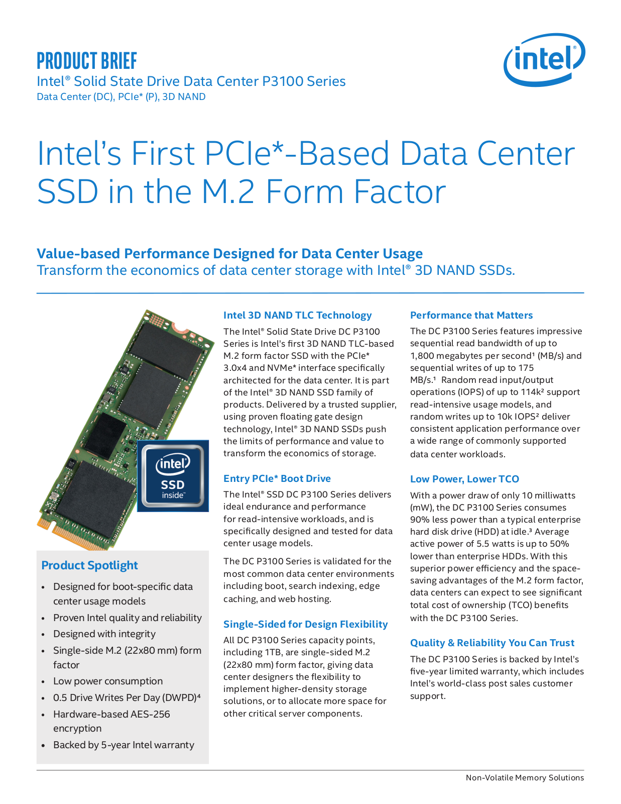 Intel SSDPEKKA128G701 User Manual