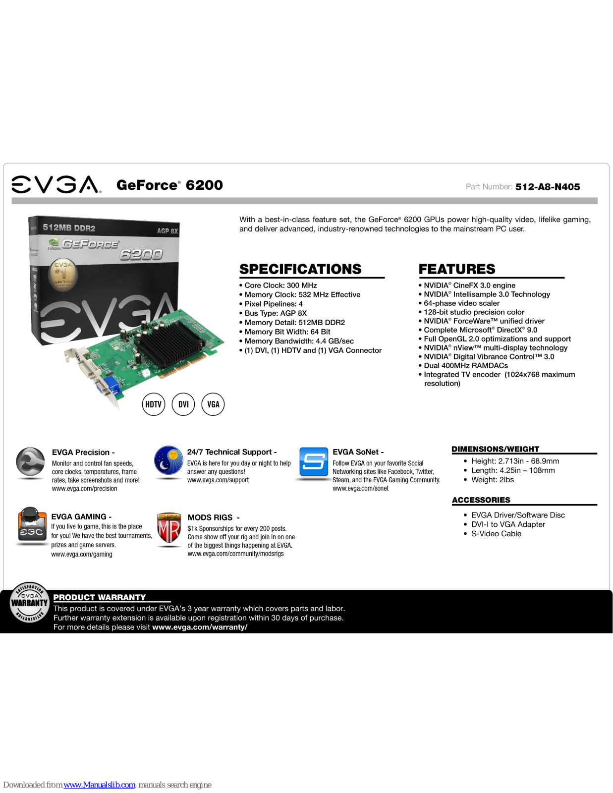 EVGA Geforce 6200 Specification - ManualMachine.com