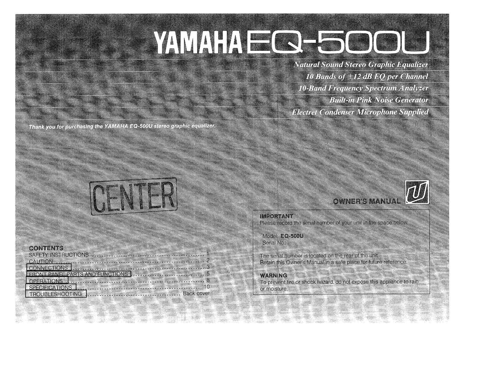 YAMAHA EQ-500U User Manual