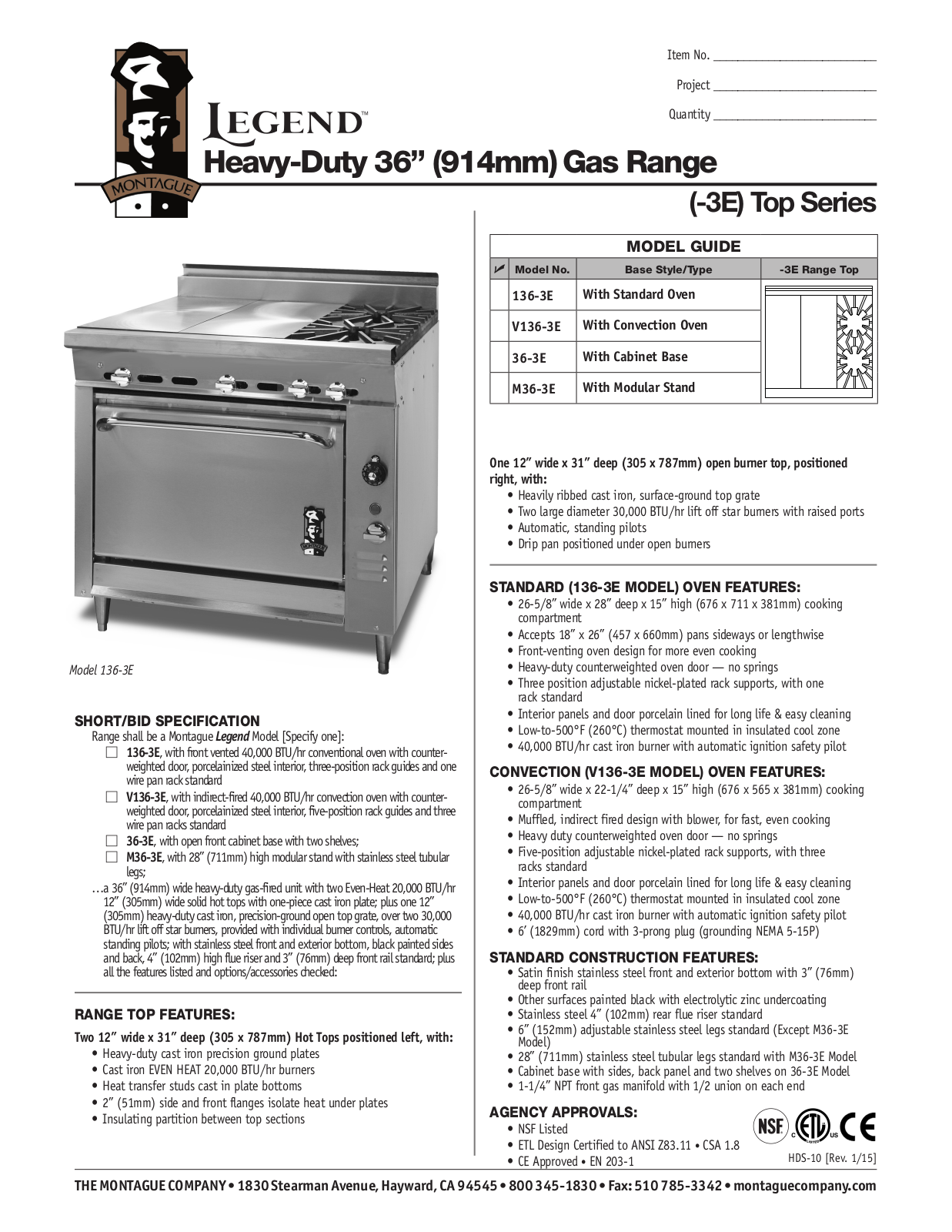 Montague 136-3E User Manual