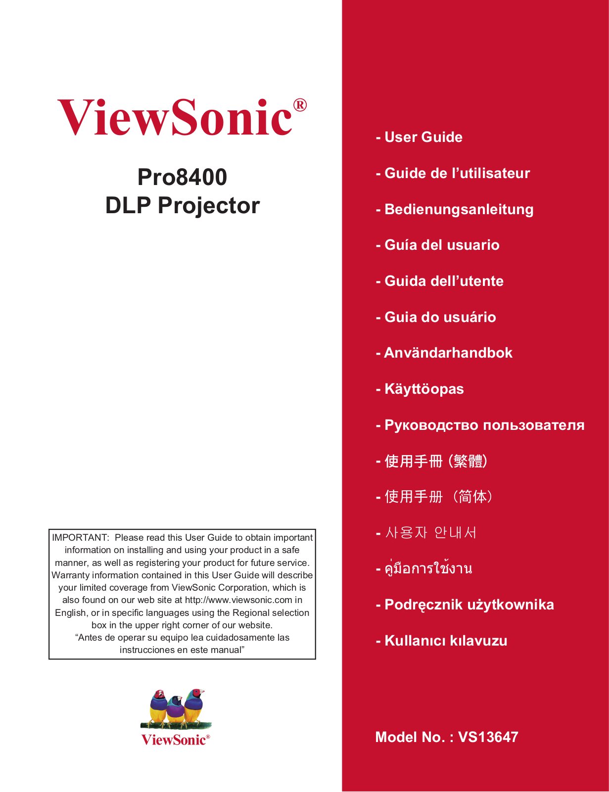 VIEWSONIC VS13647 User Manual