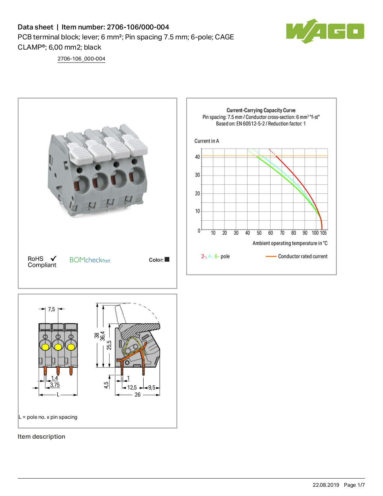 Wago 2706-106/000-004 Data Sheet