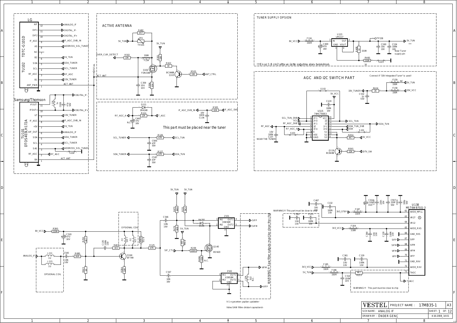 Sanyo CE32LD47-B Schematic