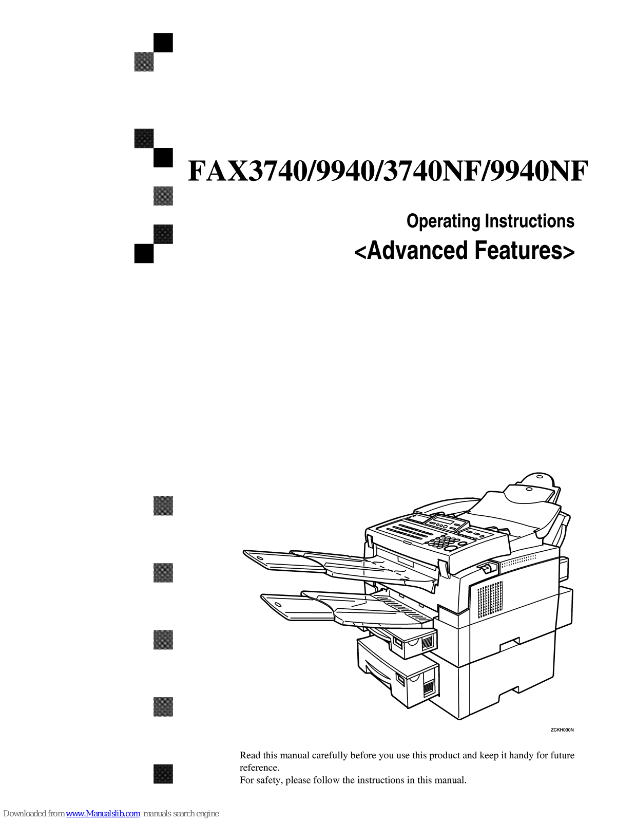 Savin FAX3740,FAX3740NF,FAX9940,FAX9940NF Operating Instructions Manual