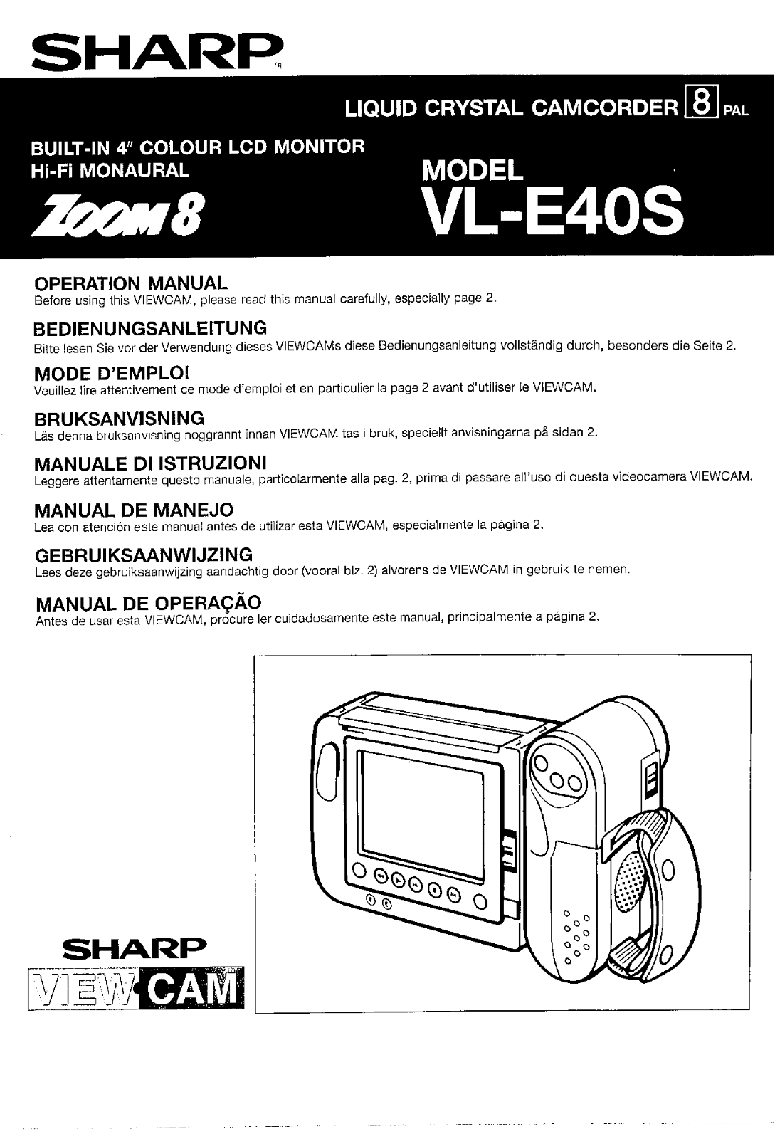 Sharp VL-E40S User Manual