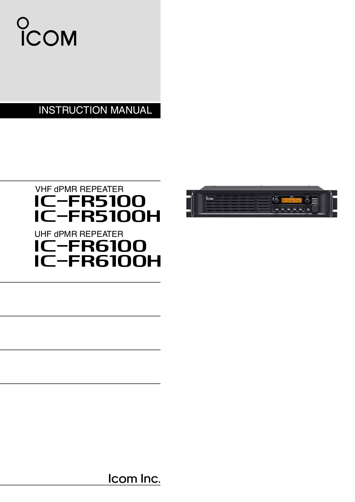 Icom IC-FR6100H, IC-FR5100H, IC-FR5100, IC-FR6100 User Manual