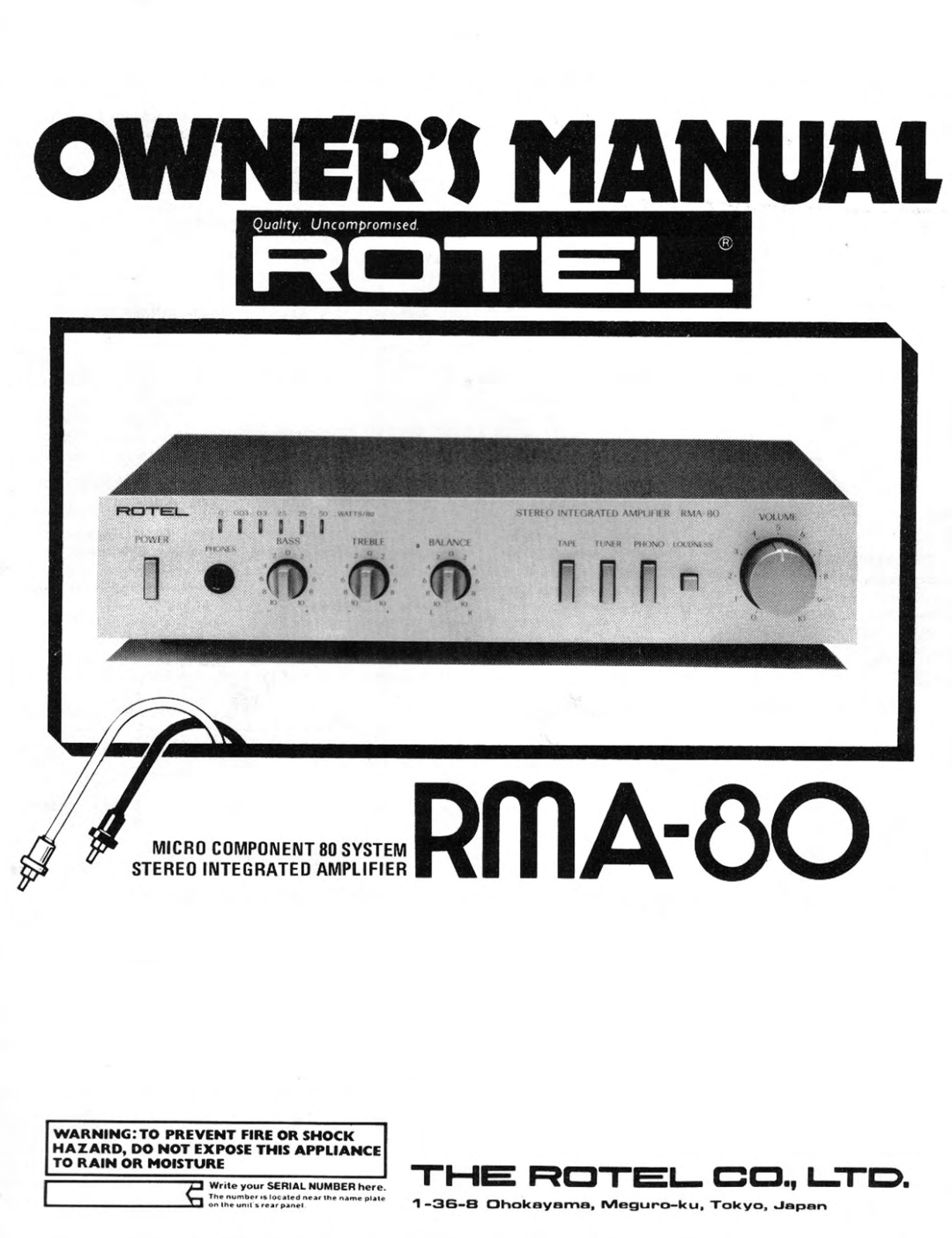 Rotel RMA-80 User Manual