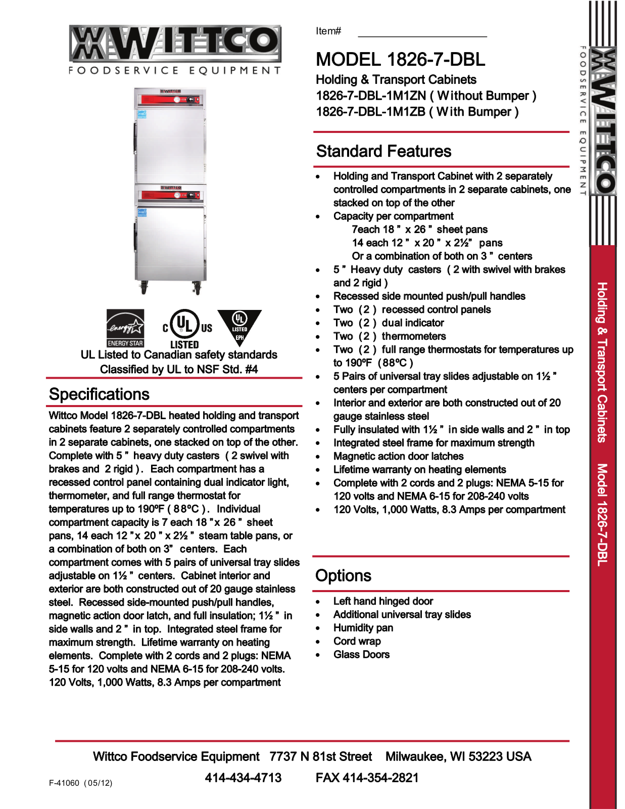 Wittco 1826-7-DBL-1M1ZB User Manual