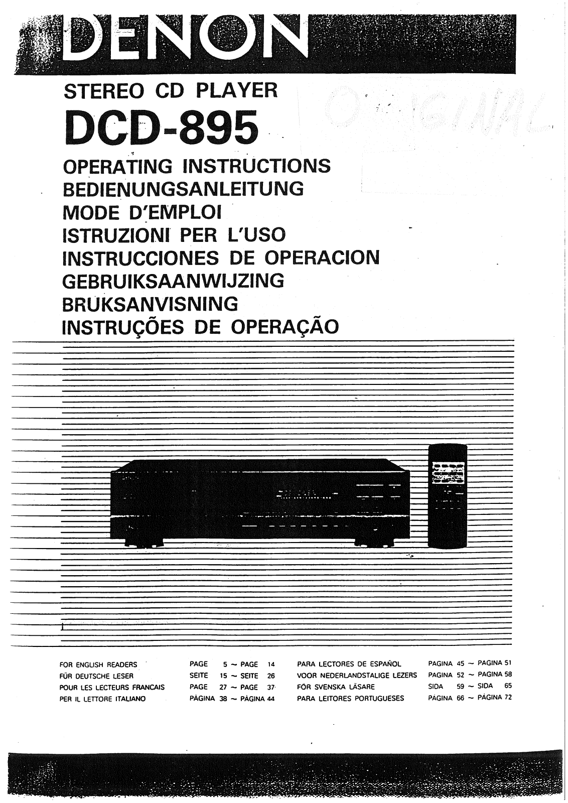 Denon DCD-895 Owner's Manual