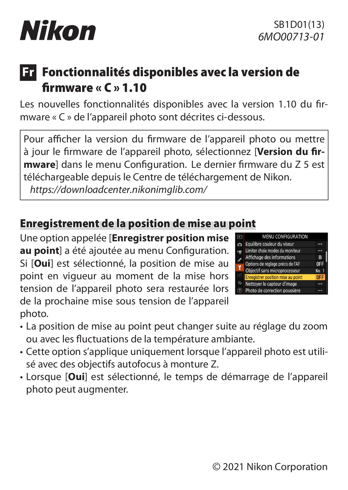 Nikon Z 5 Firmware Update Supplementary Manual