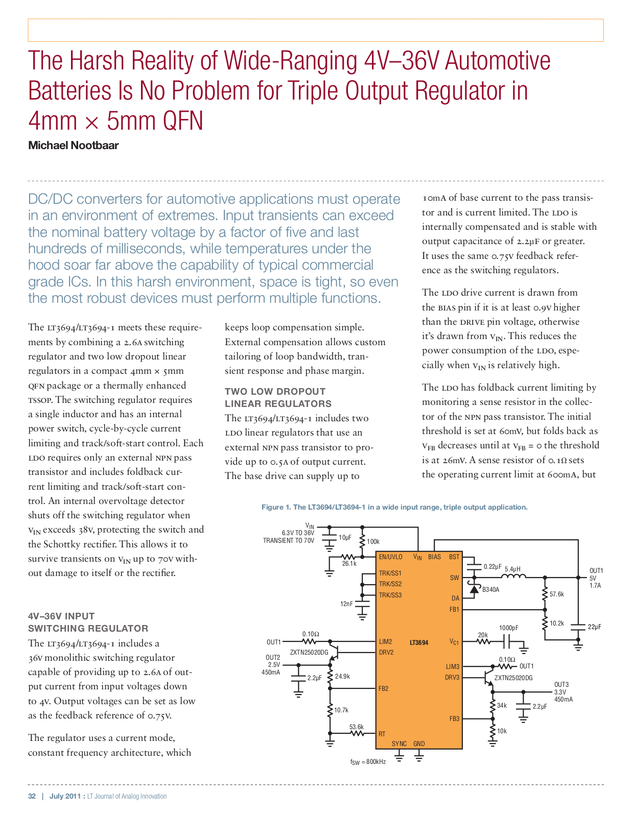 LINEAR TECHNOLOGY LT3694 Technical data