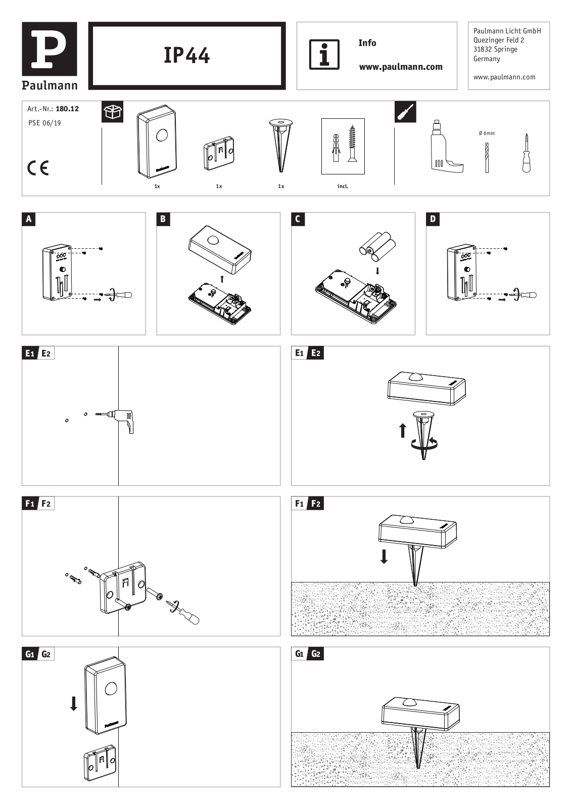 Paulmann 180.12 User Manual