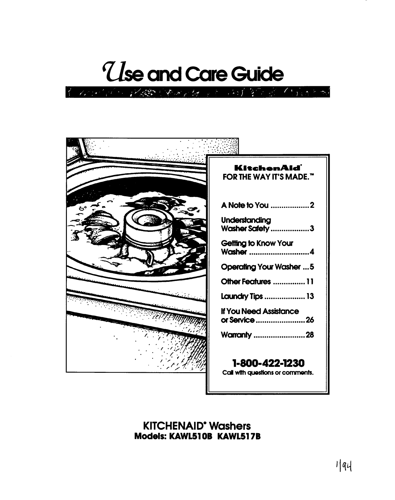 KitchenAid KAWL517B Owner's Manual