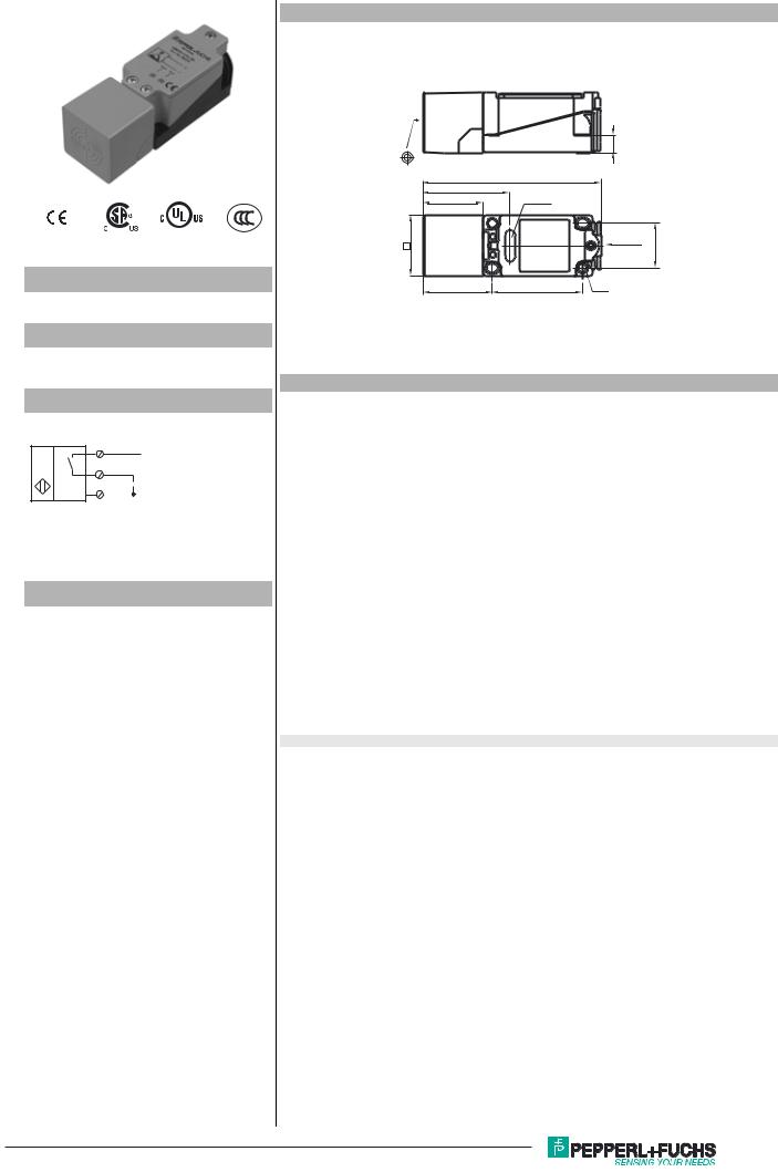 Pepperl Fuchs NJ15-U1-E2 Data Sheet