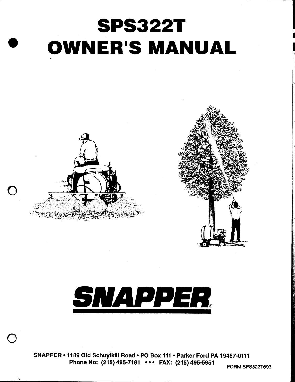 Snapper SPS322T User Manual