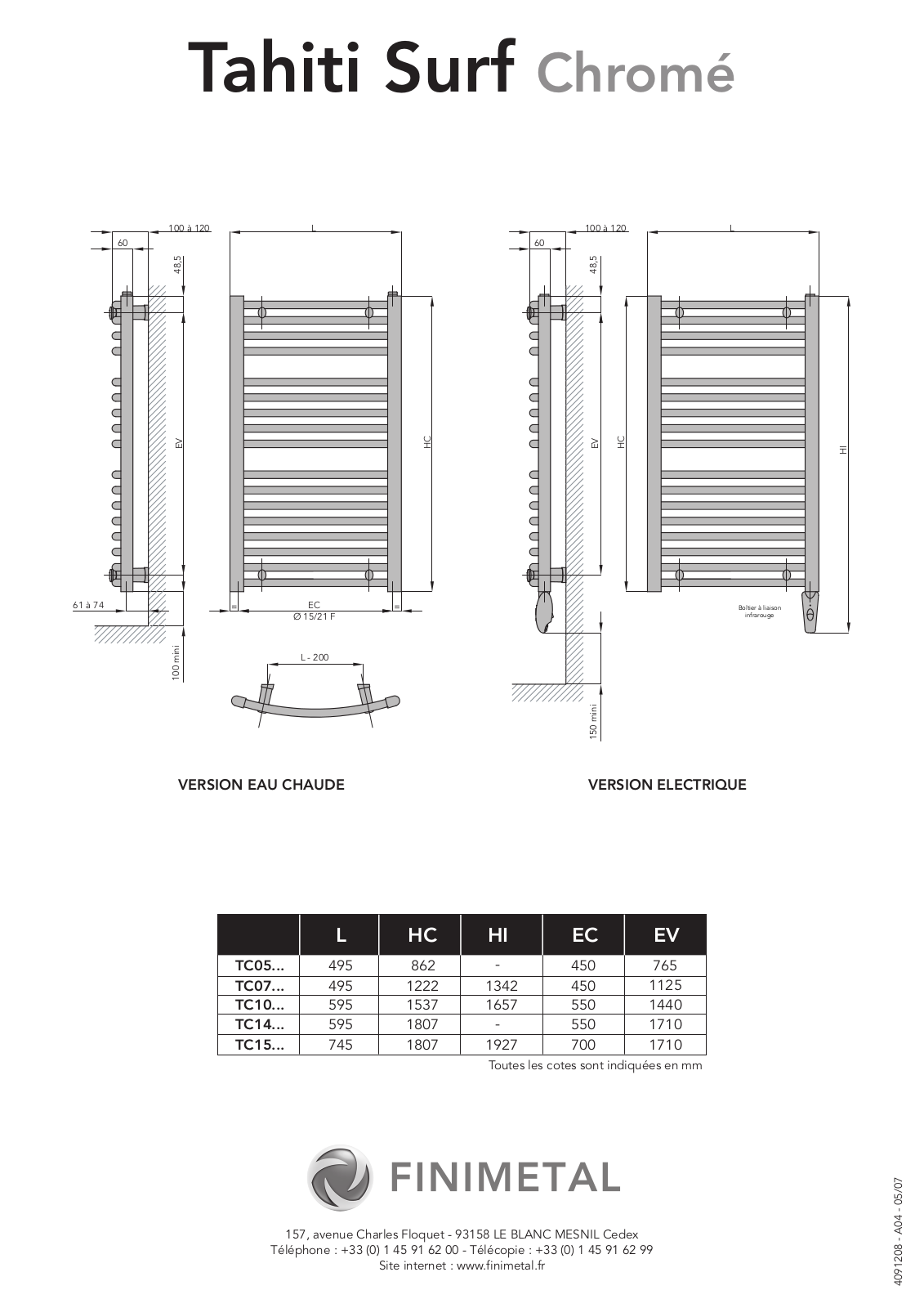 FINIMETAL TAHITI SURF CHROME User Manual