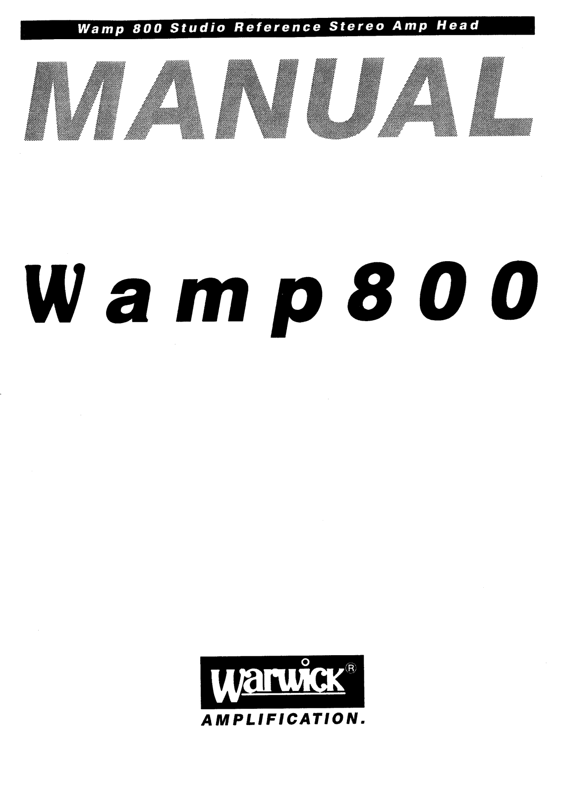 Warwick Wamp 800 User Manual