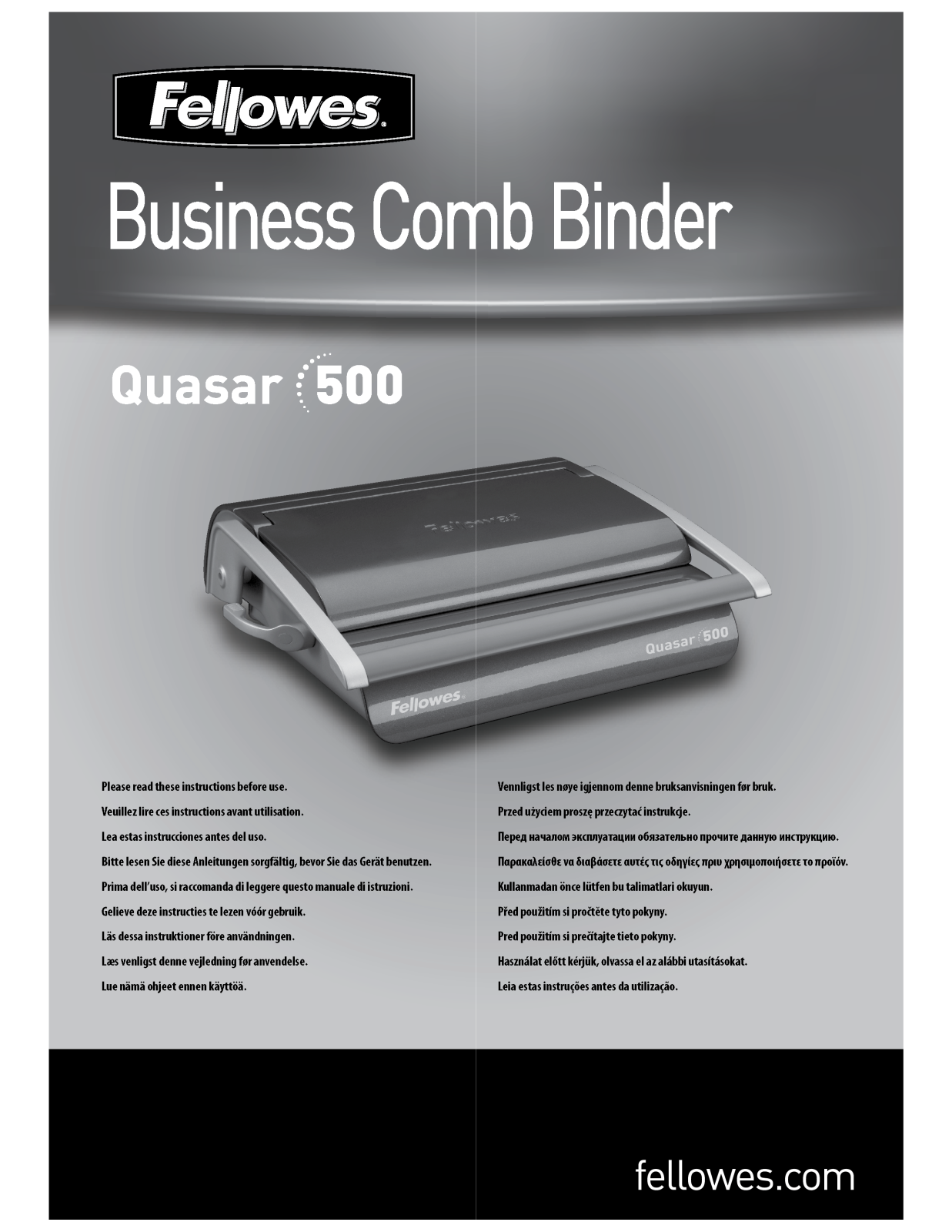 Fellowes QUASAR 500 User Manual