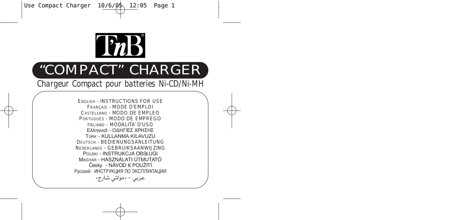 TNB CHBA030455 User Manual