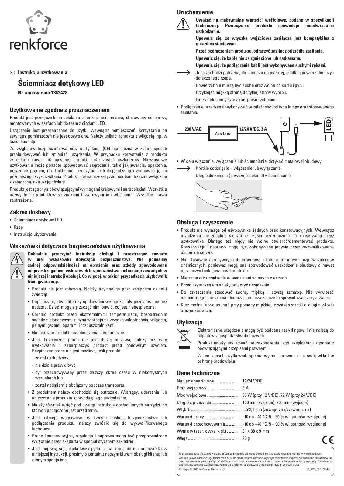 Renkforce 1343428 Operating Instructions