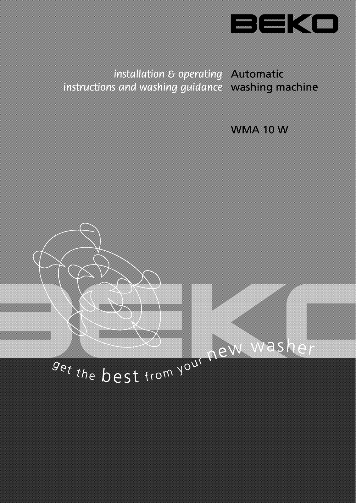 Beko WMA10W User manual