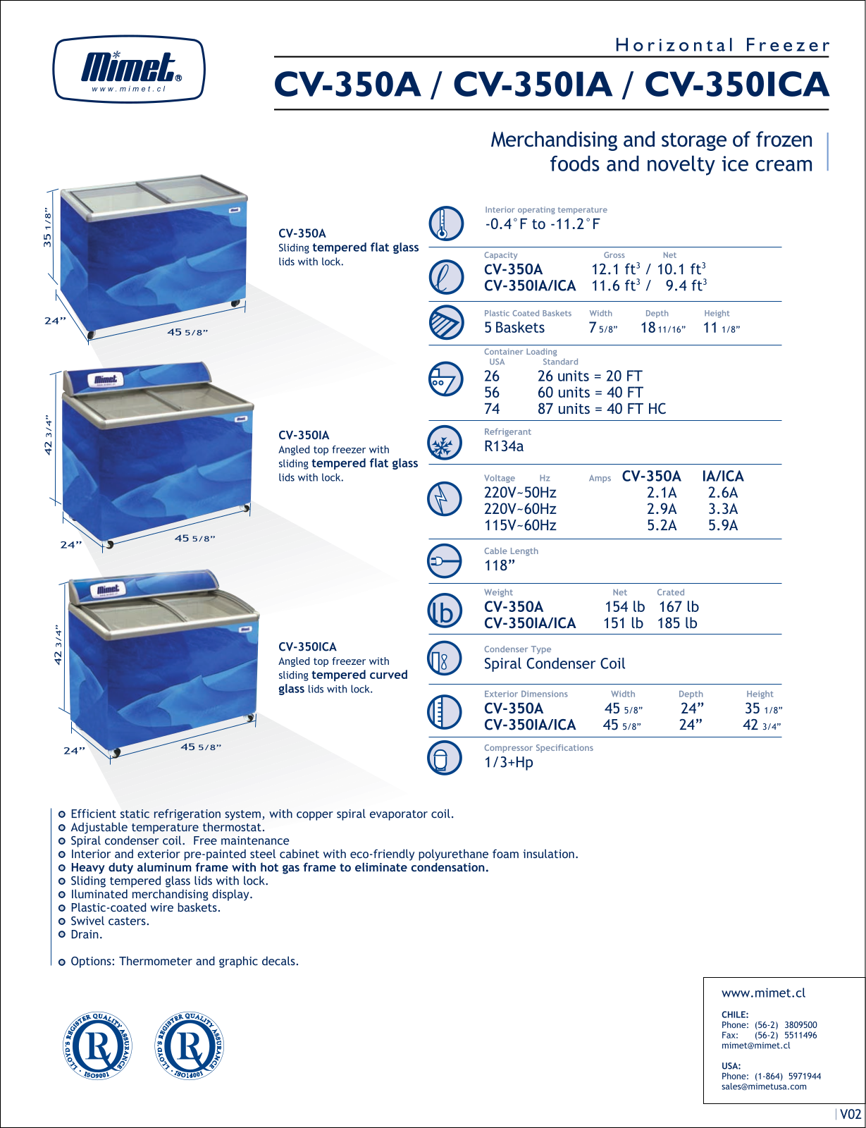 Mimet CV-350IA User Manual