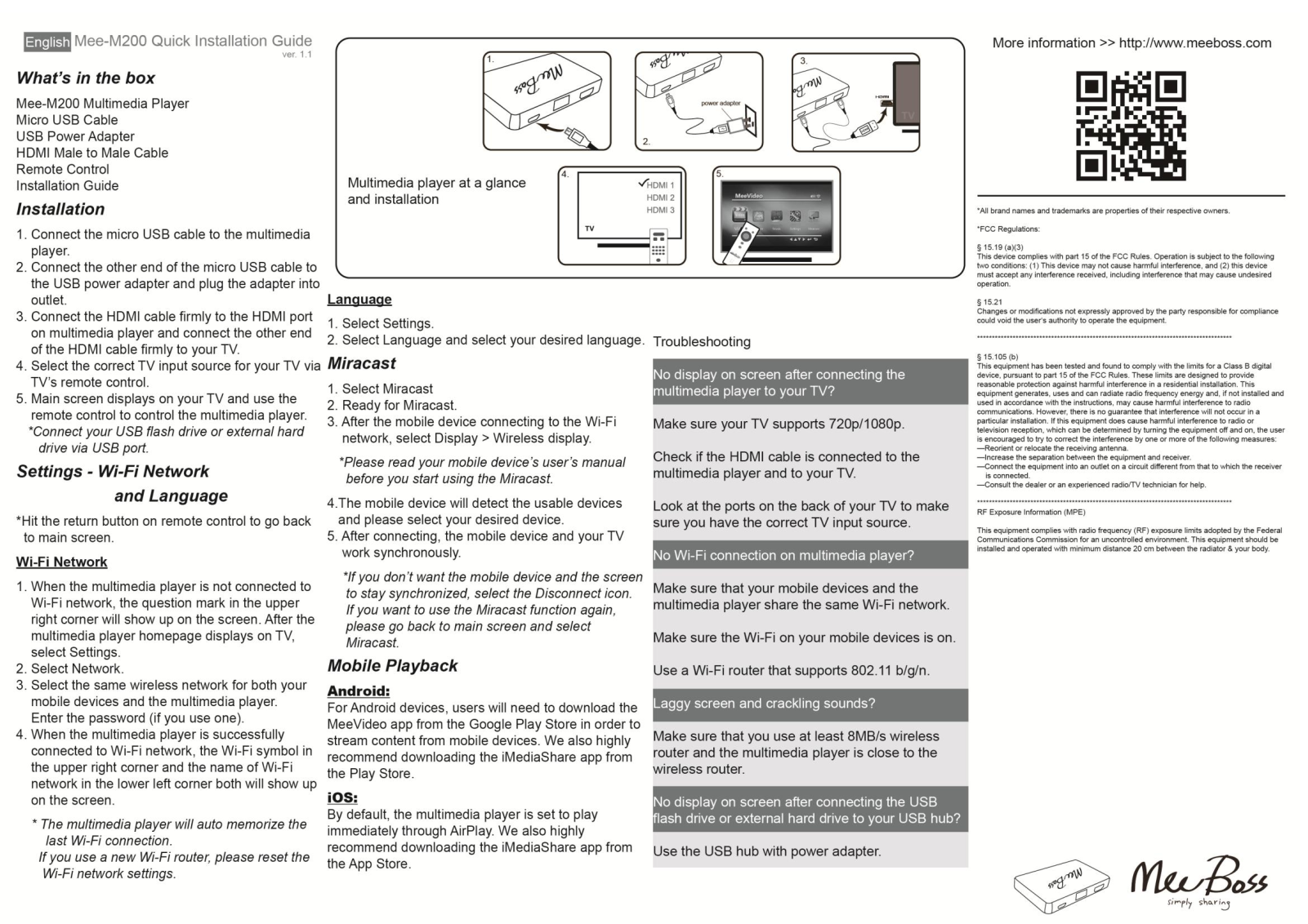 Meeboss 13200R1 User Manual