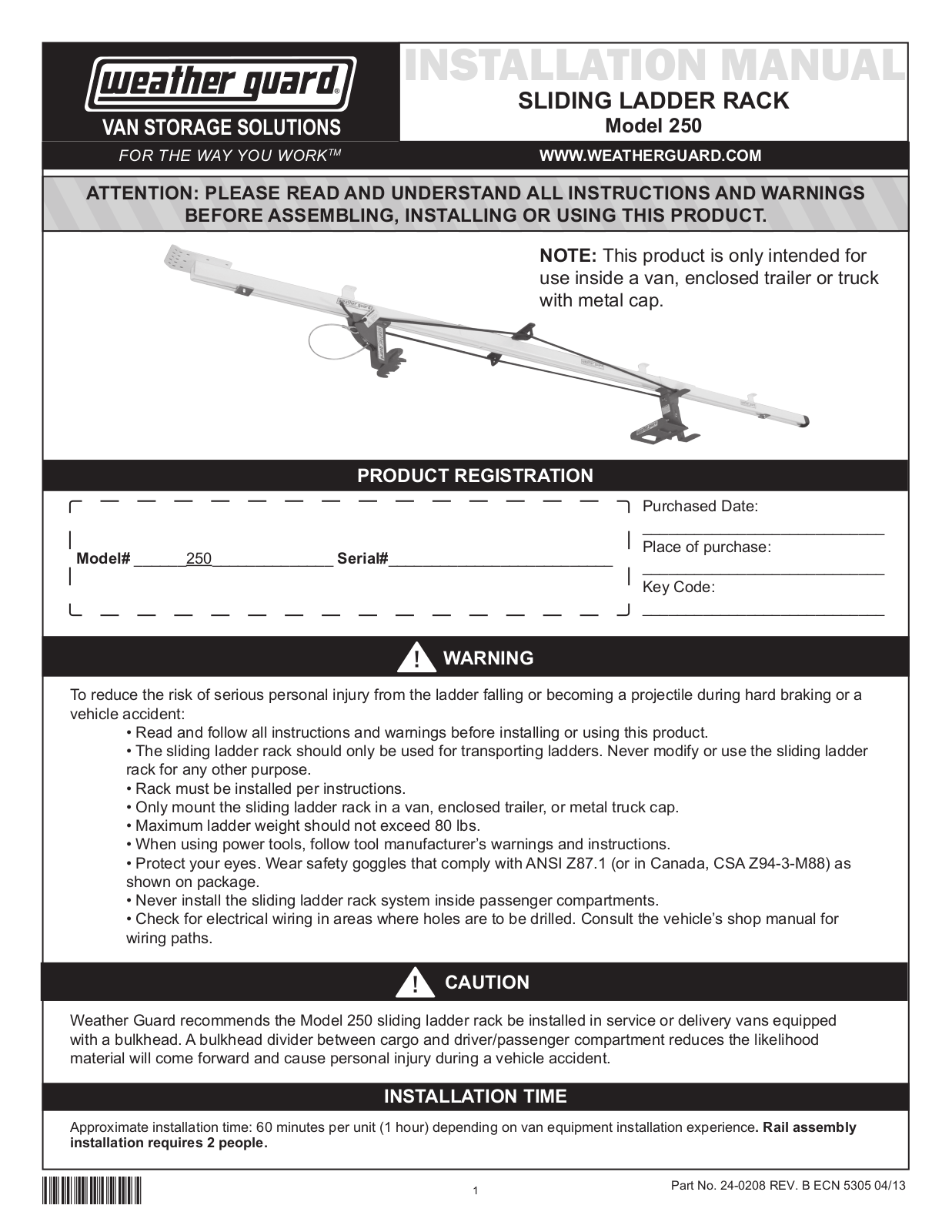 WEATHER GUARD 250 User Manual