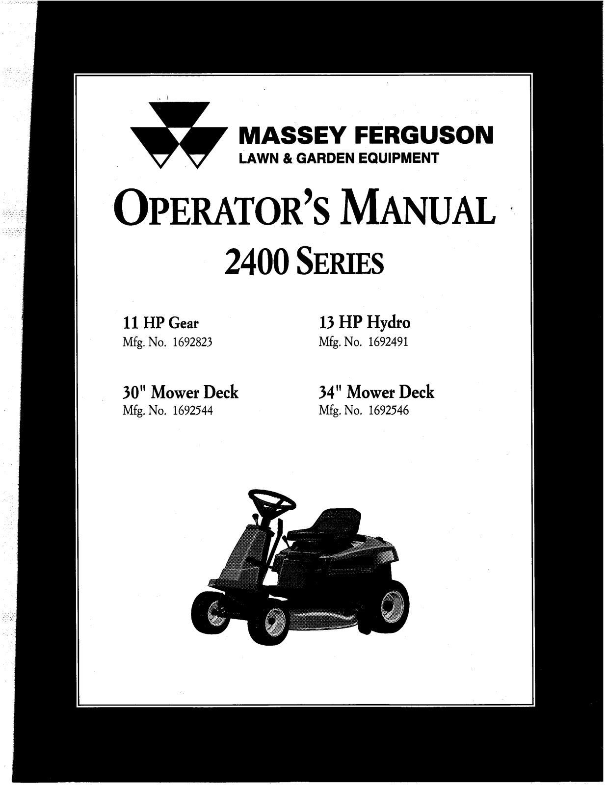 Snapper 1692546, 1692823, 1692491, 1692544 User Manual