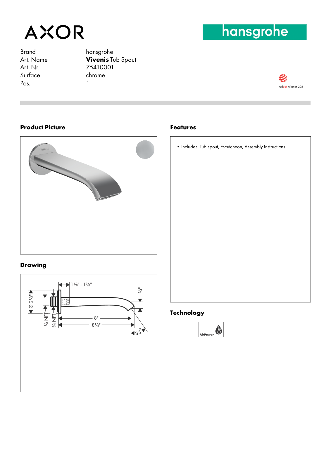 Hansgrohe GCDC2055 Specifications - ManualMachine.com