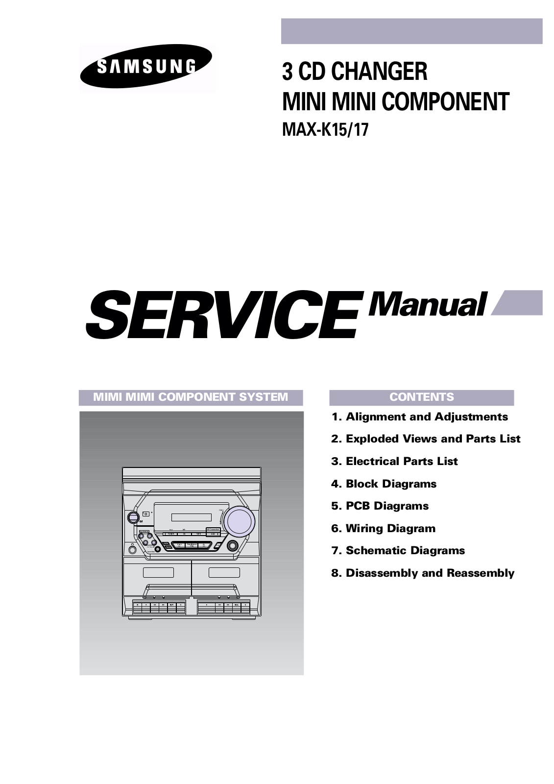 SAMSUNG MAX-K15, MAX-K17 Service Manual