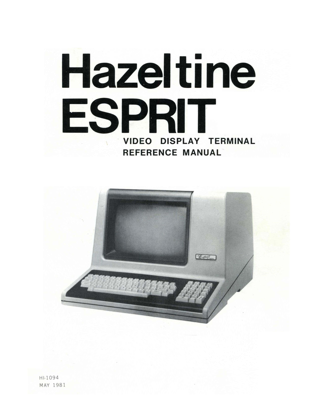 hazeltine ESPRIT Reference Manual - ManualMachine.com