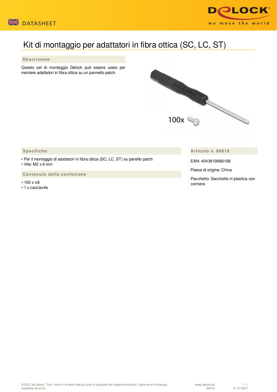 DELOCK 66816 Datasheet - ManualMachine.com