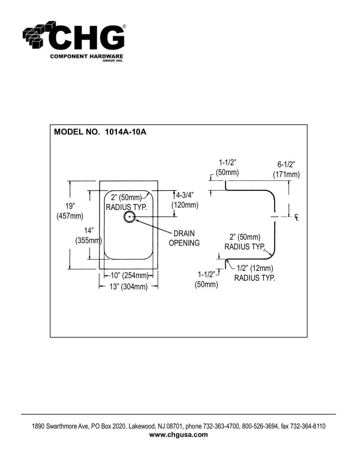 Component Hardware 1014A-10A User Manual