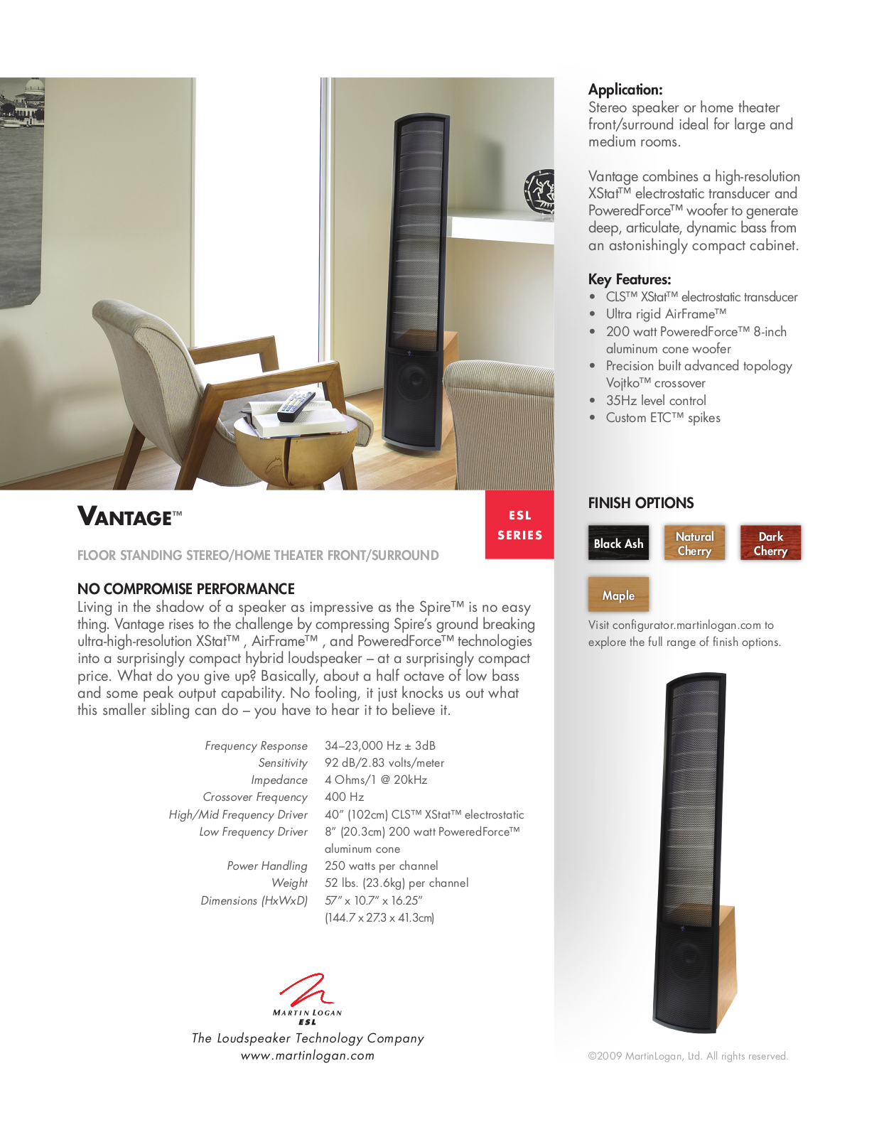 MartinLogan Floor Standing Stereo User Manual